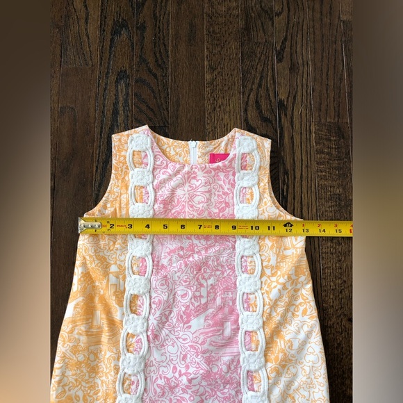 Lilly Pulitzer Jubilee Girls 6 RARE Orange/Pink Floral Toile Shift Dress - EUC! - Picture 5 of 12